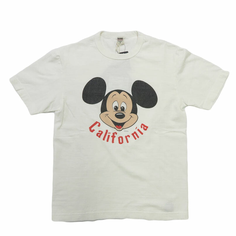 バーンズ BARNS 半袖Tシャツ  TSURI-AMI MICKEY TEE 吊り編み Mickey Mouse ミッキー  BR-26183【2026年春夏新作】