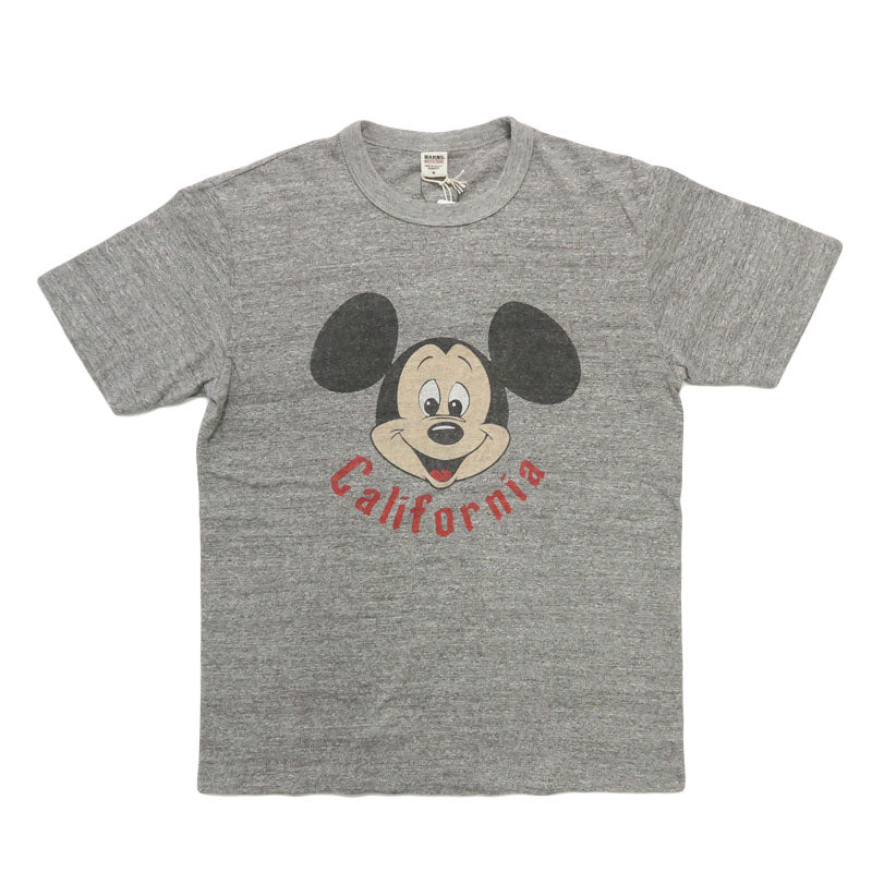 バーンズ BARNS 半袖Tシャツ  TSURI-AMI MICKEY TEE 吊り編み Mickey Mouse ミッキー  BR-26183【2026年春夏新作】