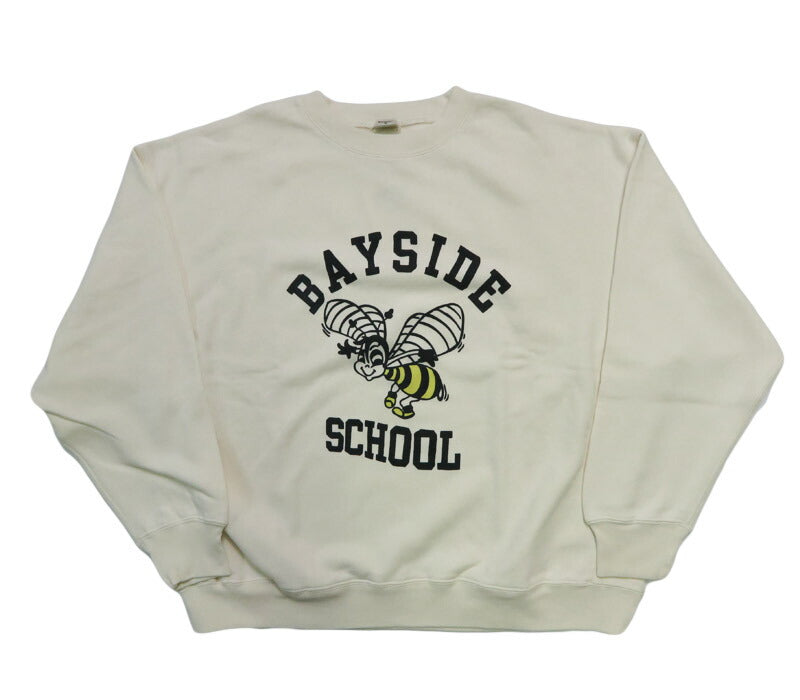バーンズ BARNS コンフィミドルウェイト クルーネックプリントスウェット 長袖 "BAYSIDE SCHOOL" BR-26199 【2026年春夏新作】