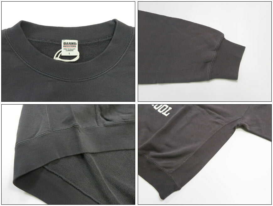 バーンズ BARNS コンフィミドルウェイト クルーネックプリントスウェット 長袖 "BAYSIDE SCHOOL" BR-26199 【2026年春夏新作】