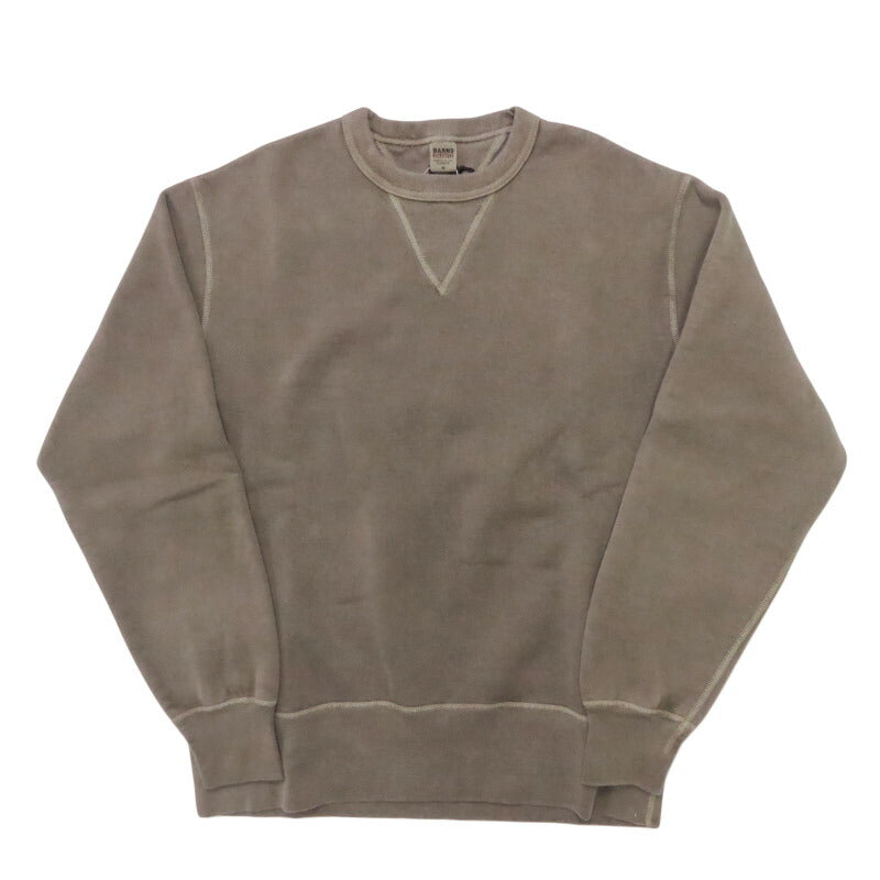 バーンズ BARNS はめ込み両Vガゼット クルーネックスウェット ピグメント染め フラットシーマ COZUN BR-3000PG-26