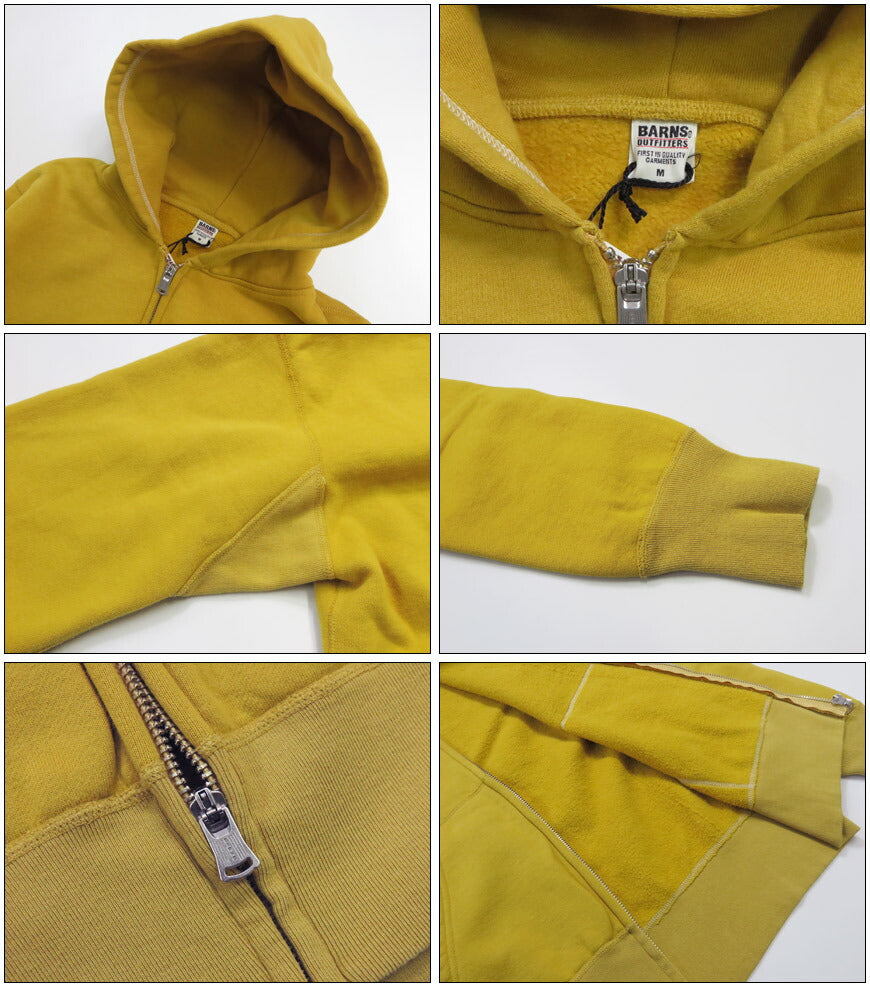 バーンズ BARNS フルジップ スウェットパーカー フラットシーマー ジップアップ 限定カラー  COZUN ZIP PARKA BR-3010LTD-26【2025年秋冬新作】