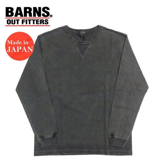 バーンズ BARNS 長袖 Ｔシャツ クルーネック ヴィンテージ ピグメント 4本針縫い ユニオンスペシャル・フラットシーマー BR-3043PG-25【2025年秋冬】