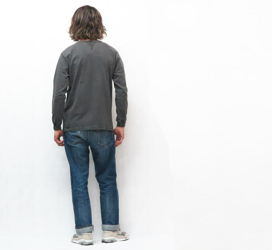 バーンズ BARNS 長袖 Ｔシャツ クルーネック ヴィンテージ ピグメント 4本針縫い ユニオンスペシャル・フラットシーマー BR-3043PG-25【2025年秋冬】