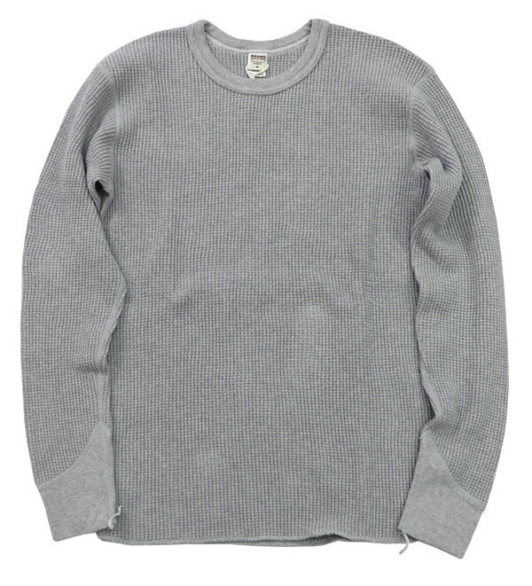 バーンズ BARNS 20/2 ヘビーサーマル 長袖 タフネック Tシャツ ワッフル BR-3080 【2024-25年秋冬新作】