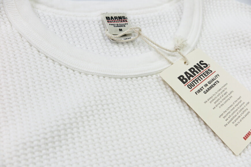 バーンズ BARNS 20/2 ヘビーサーマル 長袖 タフネック Tシャツ ワッフル BR-3080 【2024-25年秋冬新作】