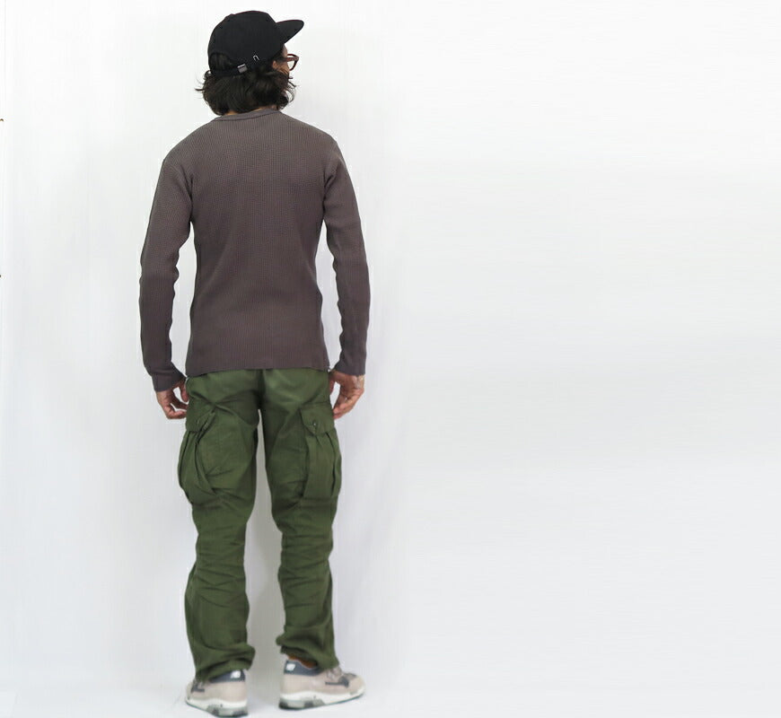 バーンズ BARNS 20/2 ヘビーサーマル 長袖 タフネック Tシャツ ワッフル BR-3080 【2024-25年秋冬新作】