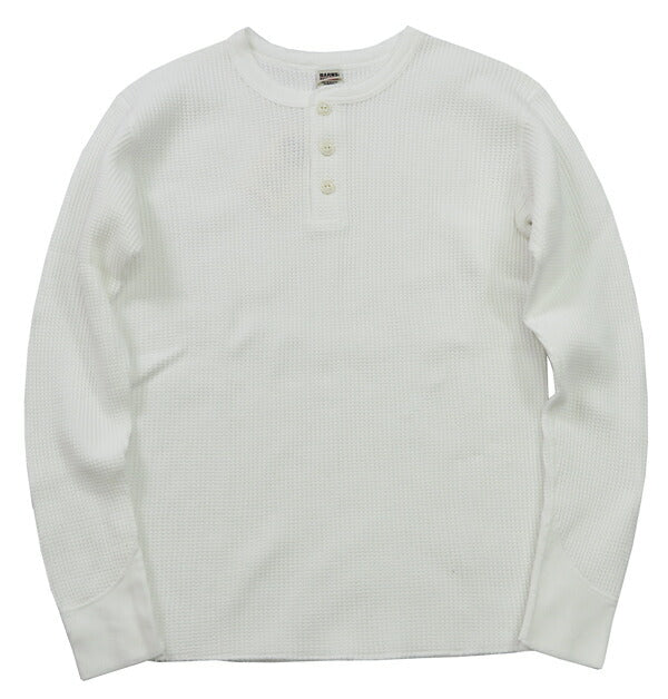 バーンズ BARNS 20/2 ヘビーサーマル 長袖 ヘンリーネック Tシャツ ワッフル BR-3081 【2024-25年秋冬新作】
