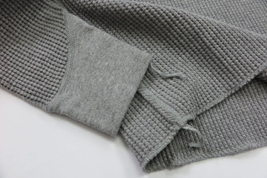 バーンズ BARNS 20/2 ヘビーサーマル 長袖 ヘンリーネック Tシャツ ワッフル BR-3081 【2024-25年秋冬新作】