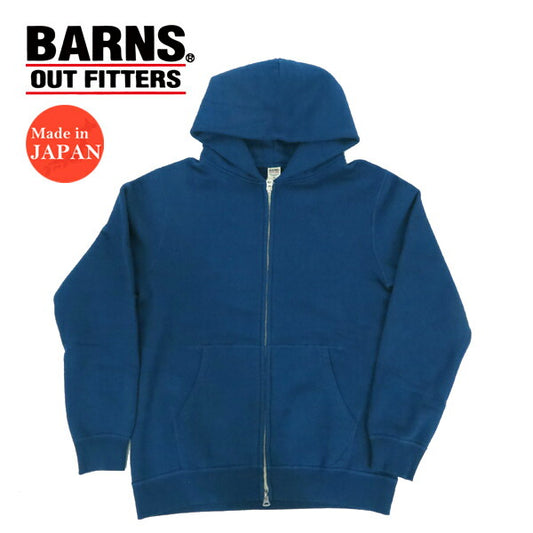 バーンズ BARNS フラットシーマー 吊り編み ジップアップ スウェット パーカー ダークブルー BR-4931LTD-25【2025年春夏新作】