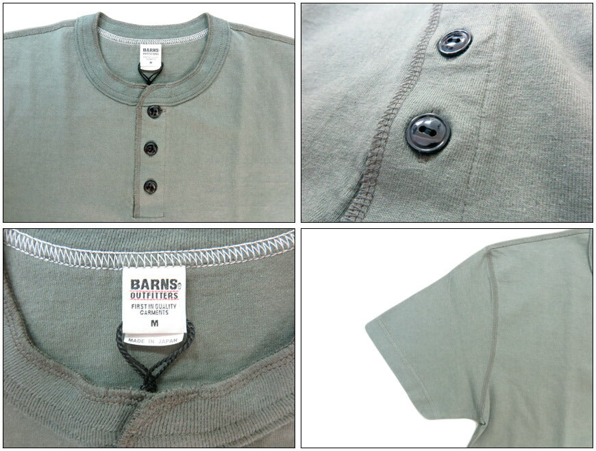 バーンズBARNSSTANDARDCOZUNヘンリーネック半袖Tシャツ2025年限定カラーBR-8146【2025年春夏新作】