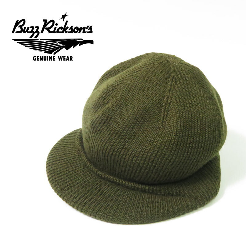 バズリクソンズ Buzz Rickson's ツバ付き ウール ニット キャップ  JEEP CAP OLIVE BR02874【2025年秋冬新作】