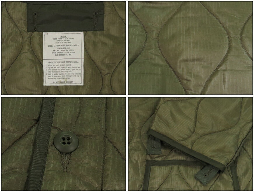 バズリクソンズ BUZZ RICKSON'S M-65フィールドジャケット用 キルティング ライナー ジャケット LINER, EXTREME COLD WEATHER, PARKA BR15335 【2025年秋冬新作】