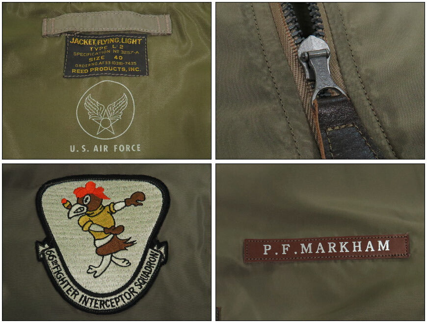 バズリクソンズ Buzz Rickson's Type L-2 “REED PRODUCTS, INC.” 66th FTR. INTCP.SQ. フライト ジャケット ミリタリー BR15742 【2025年秋冬新作】