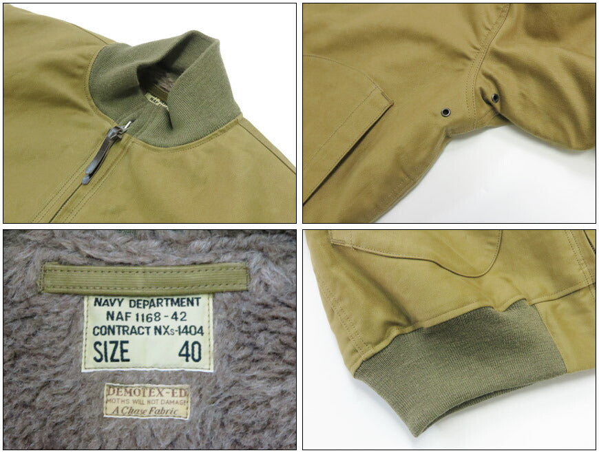 バズリクソンズ Buzz Rickson's ジップ デッキジャケット アルパカ・ウールパイルライニング Type DECK ZIP NAVY DEPARTMENT BR15759 【2025年秋冬新作】