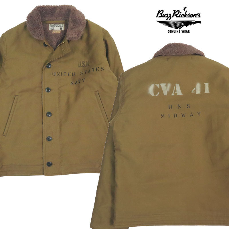 バズリクソンズ Buzz Rickson's デッキジャケット N-1 ステンシルプリント "MIDWAY" NAVAL CLOTHING DEPOT DEMOTEX-ED BR15766 【2025年秋冬新作】