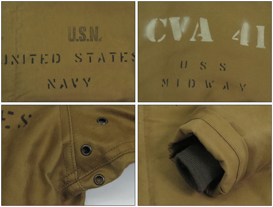 バズリクソンズ Buzz Rickson's デッキジャケット N-1 ステンシルプリント "MIDWAY" NAVAL CLOTHING DEPOT DEMOTEX-ED BR15766 【2025年秋冬新作】