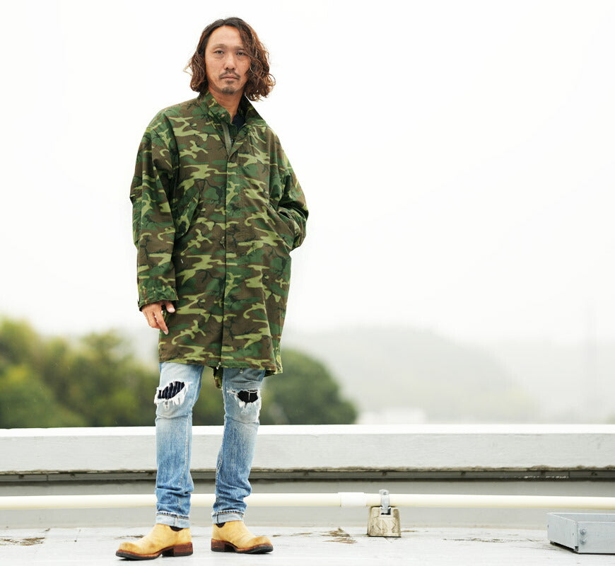 バズリクソンズ Buzz Rickson's カモフラ柄 M-65 フード無し仕様 シェルパーカー CAMOUFLAGE WATER REPELLENT CIVILIAN MODEL モッズコート BR15837 【2025年秋冬新作】