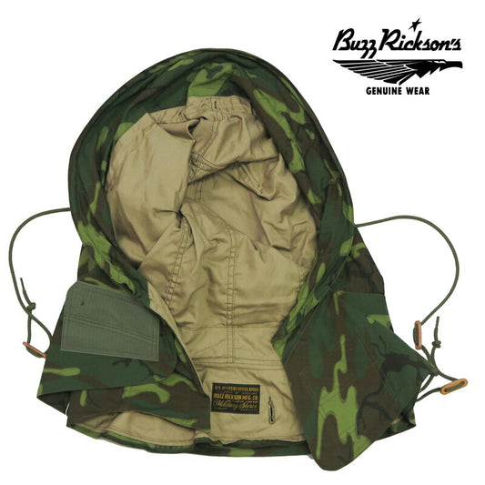 バズリクソンズ Buzz Rickson's カモフラ柄 M-65専用 フード CAMOUFLAGE WATER REPELLENT CIVILIAN MODEL モッズコート BR15845 【2025年秋冬新作】