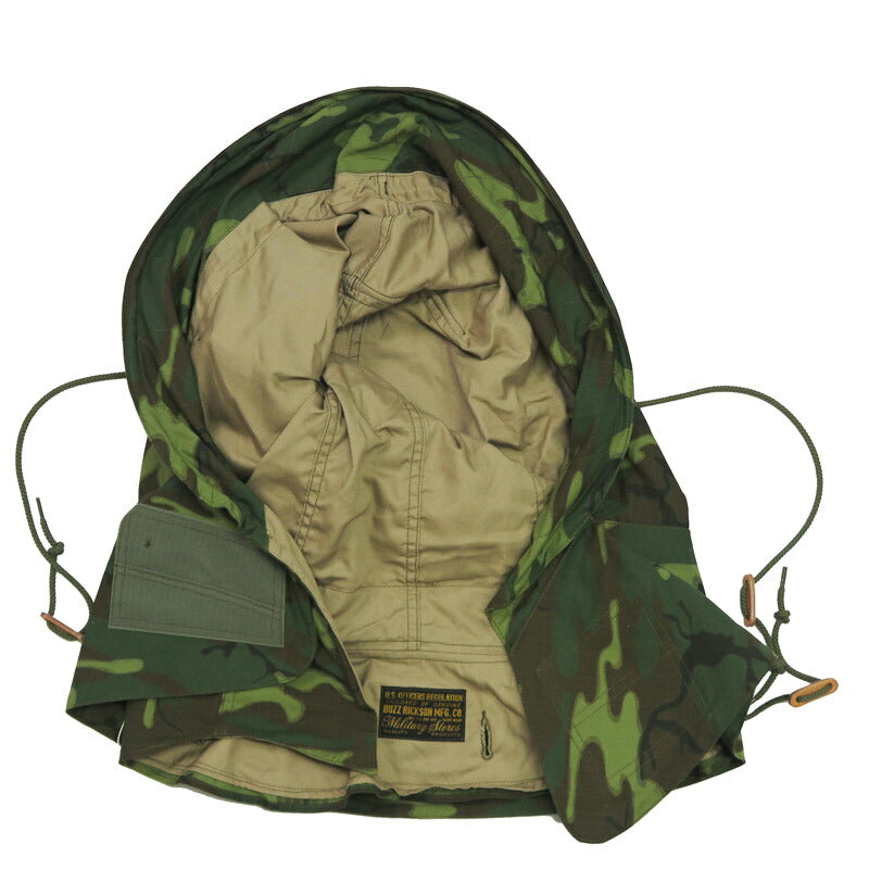 バズリクソンズ Buzz Rickson's カモフラ柄 M-65専用 フード CAMOUFLAGE WATER REPELLENT CIVILIAN MODEL モッズコート BR15845 【2025年秋冬新作】