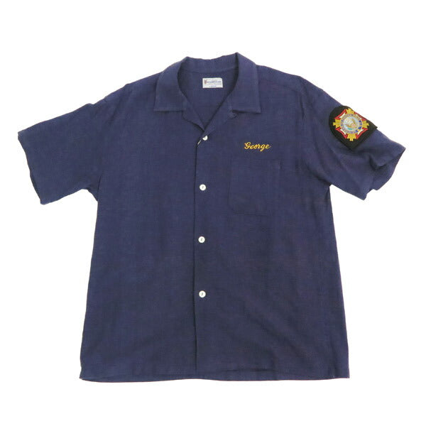 バズリクソンズ Buzz Rickson's 半袖 U.S. NAVY レーヨン/リネン 半袖 オープン シャツ チェーン刺繍 麻  br39510【2025年春夏新作】