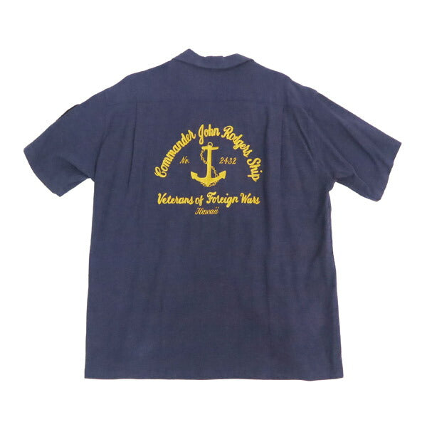 バズリクソンズ Buzz Rickson's 半袖 U.S. NAVY レーヨン/リネン 半袖 オープン シャツ チェーン刺繍 麻  br39510【2025年春夏新作】