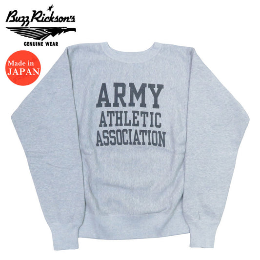 バズリクソンズ BUZZ RICKSON'S ホリゾンタル・ニッティング クルーネック スウェット トレーナー HORIZONTAL KNITTING SWEAT SHIRTS “ARMY ATHLETIC ASSOCIATION” BR69431【2024-25年秋冬新作】