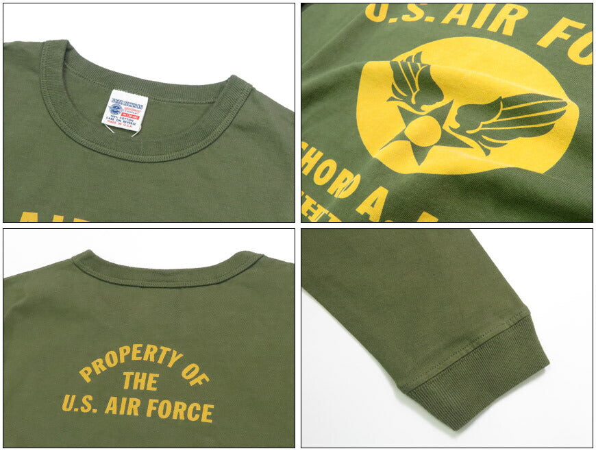 バズリクソンズ BUZZ RICKSON'S 長袖 Tシャツ プリント "U.S. AIR FORCE McCHORD A.F.BASE" MADE IN USA BR69626【2025年秋冬新作】