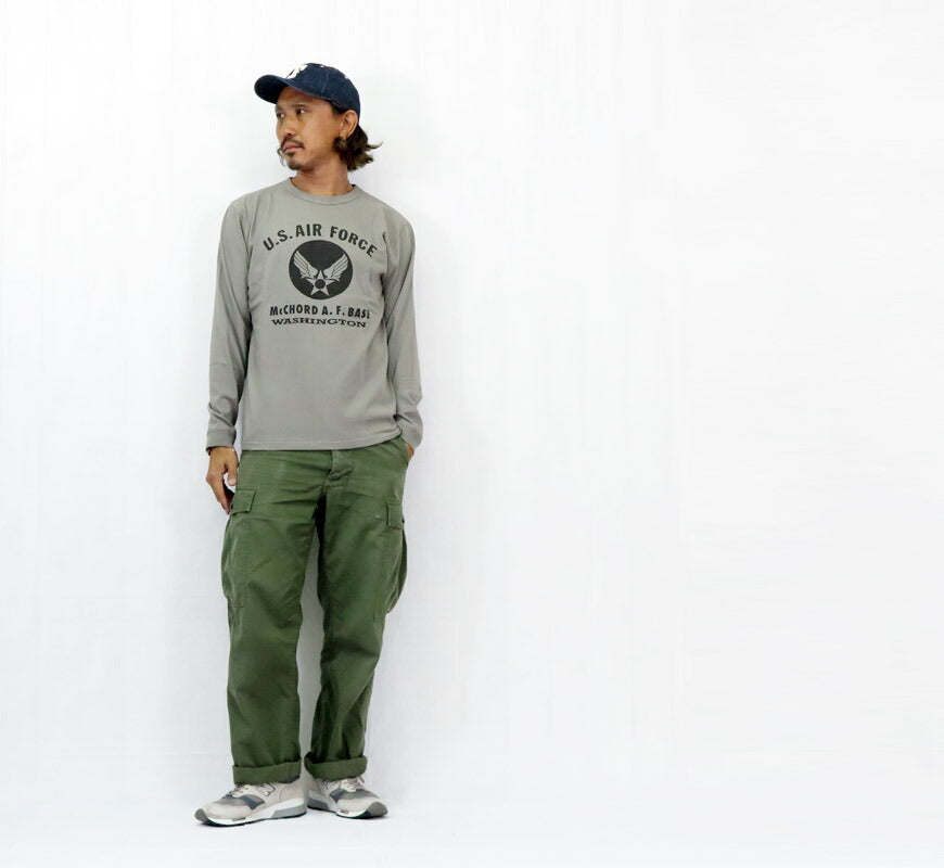 バズリクソンズ BUZZ RICKSON'S 長袖 Tシャツ プリント "U.S. AIR FORCE McCHORD A.F.BASE" MADE IN USA BR69626【2025年秋冬新作】