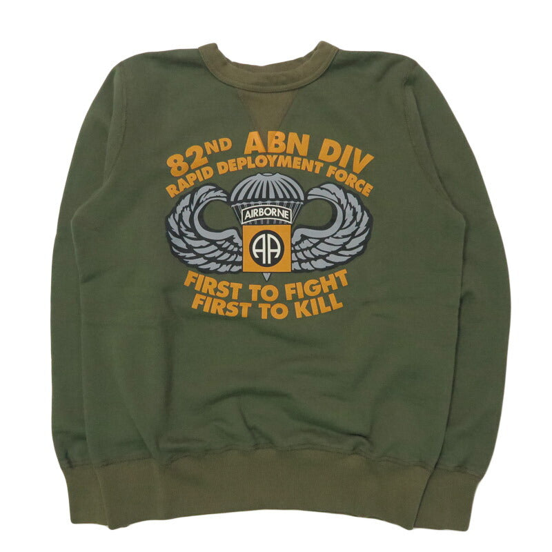 バズリクソンズ BUZZ RICKSON'S セットインクルー スウェット "82nd AIRBORNE DIVISION" ミリタリー長袖 クルーネック  BR69633【2025年秋冬新作】