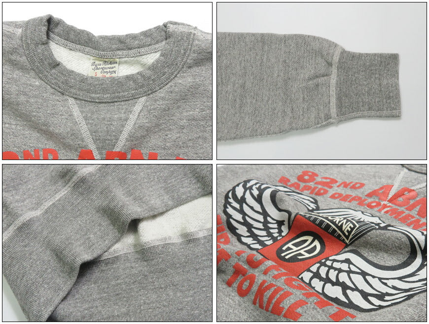 バズリクソンズ BUZZ RICKSON'S セットインクルー スウェット "82nd AIRBORNE DIVISION" ミリタリー長袖 クルーネック  BR69633【2025年秋冬新作】