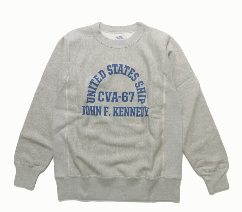 バズリクソンズ BUZZ RICKSON'S 長袖 クルーネック ホリゾンタル・ニッティング スウェット “CVA-67 J.F. KENNEDY” BR69645【2025年秋冬新作】