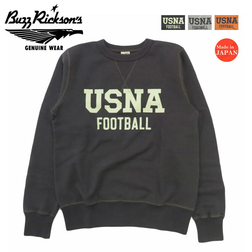 バズリクソンズ BUZZ RICKSON'S セットイン クルーネック スウェット "USNA"ミリタリー長袖 BR69696【2025年秋冬新作】