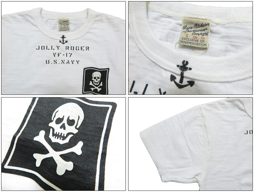 バズリクソンズ BUZZ RICKSON'S スラブヤーン 半袖 Tシャツ プリント "VF-17 JOLLY ROGER" BR79561【2025年春夏新作】