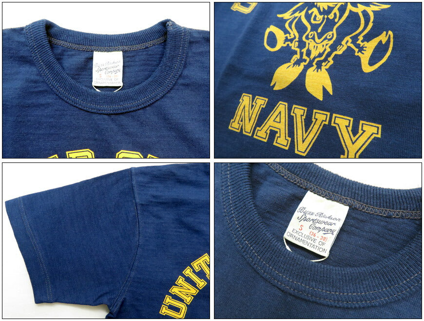 バズリクソンズ BUZZ RICKSON'S スラブヤーン 半袖 Tシャツ プリント "UNITED STATES NAVY" BR79566【2025年春夏新作】