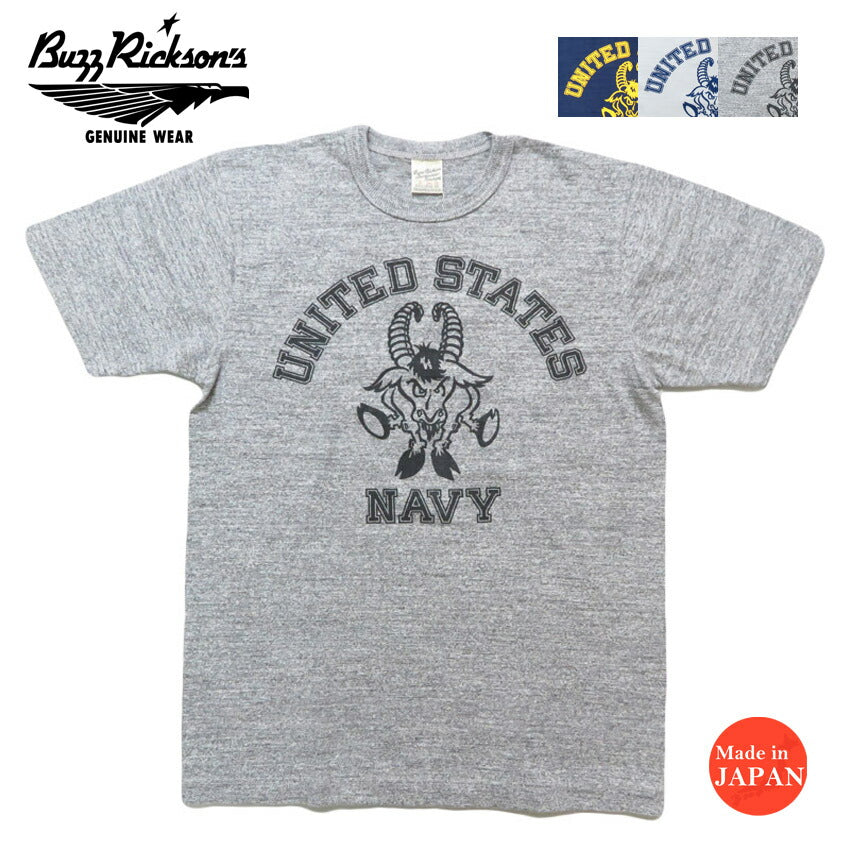 バズリクソンズ BUZZ RICKSON'S スラブヤーン 半袖 Tシャツ プリント "UNITED STATES NAVY" BR79566【2025年春夏新作】