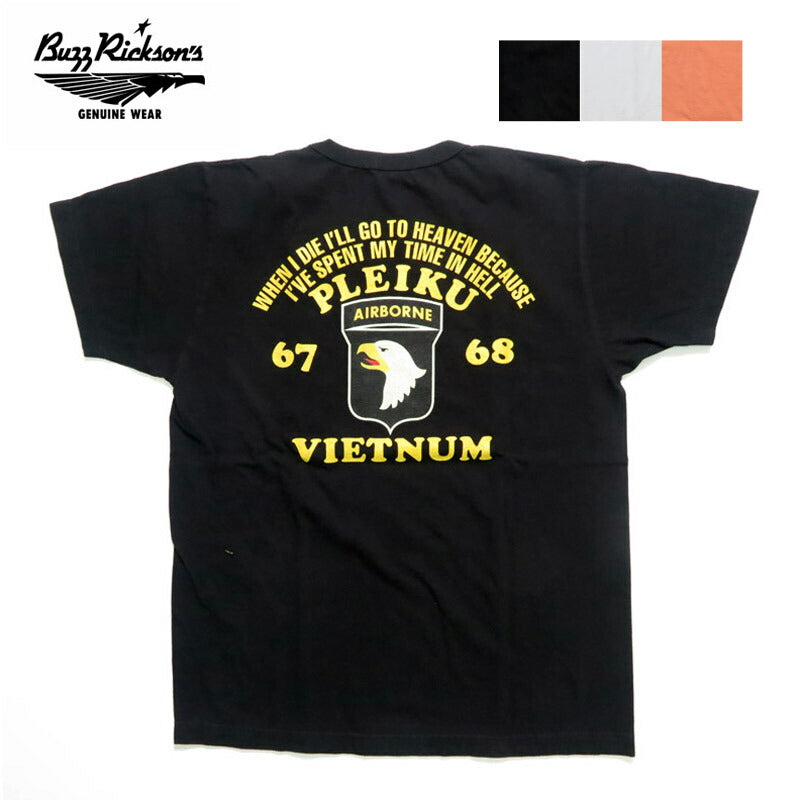 バズリクソンズ BUZZ RICKSON'S 半袖 Tシャツ アメリカ製 "PLEIKU VIETNUM " Made in U.S.A BR79623【2025年春夏新作】
