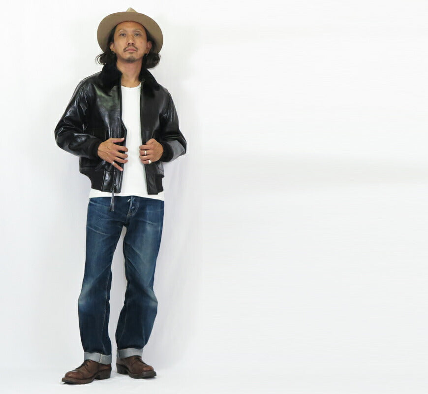 バズリクソンズ Buzz Rickson's WILLIAM GIBSON BLACK AN-J3A ホースハイド ブラック ウィリアムギブソン レザー 馬革 G-1 BR80655 【2024-25年秋冬新作】
