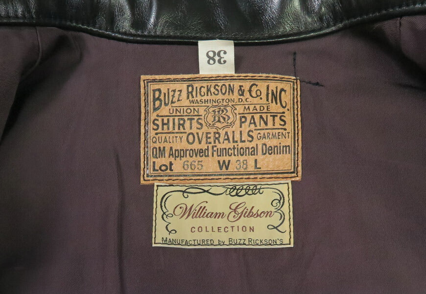 バズリクソンズ Buzz Rickson's ブラック ホースハイド レザー ジャケット 2ndタイプ WILLIAM GIBSON COLLECTION ウィリアムギブソン BR80665 【2025年秋冬新作】