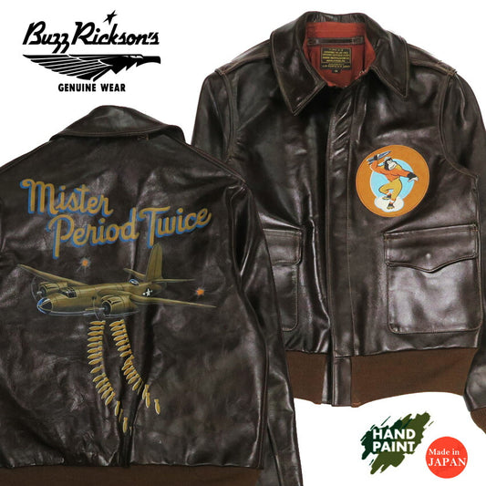 バズリクソンズ Buzz Rickson's A-2 フライトジャケット ROUGHWEAR CLOTHING CO. 451st BOMB.SQ. MISTER PERIOD TWICE ANILINE HAND FINISHED BR80668 【2025年秋冬新作】