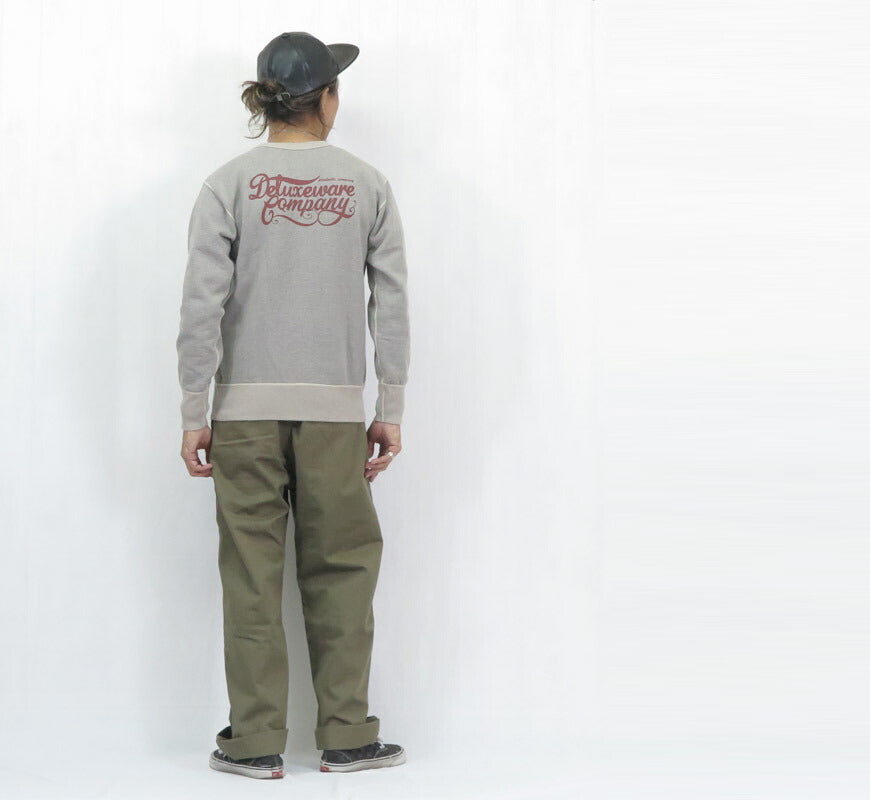デラックスウェア DELUXEWARE クルーネック スウェット シンプル ロゴ プリント ユニオンスペシャル フラットシーマー BRGS-25A 【2025年秋冬新作】