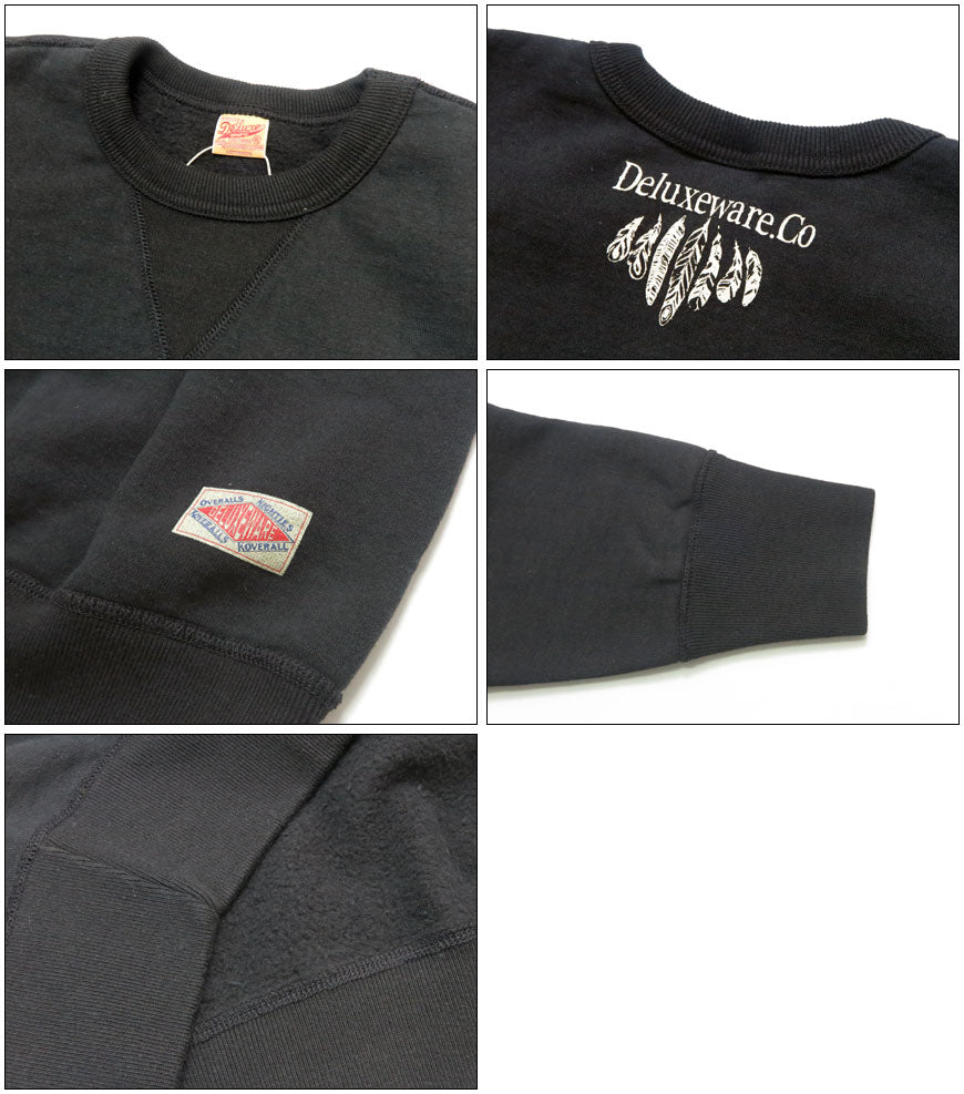 デラックスウェアDELUXEWAREクルーネックスウェットシンプルネックプリントユニオンスペシャルフラットシーマーBRGS-25C【2025年秋冬新作】