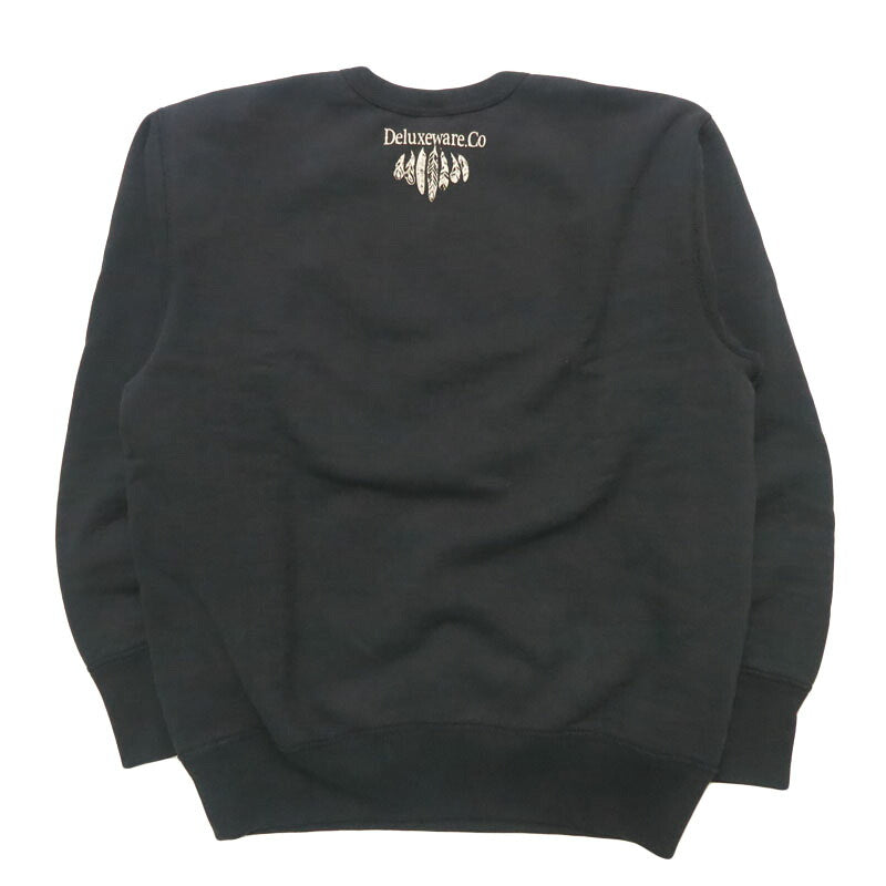 デラックスウェアDELUXEWAREクルーネックスウェットシンプルネックプリントユニオンスペシャルフラットシーマーBRGS-25C【2025年秋冬新作】