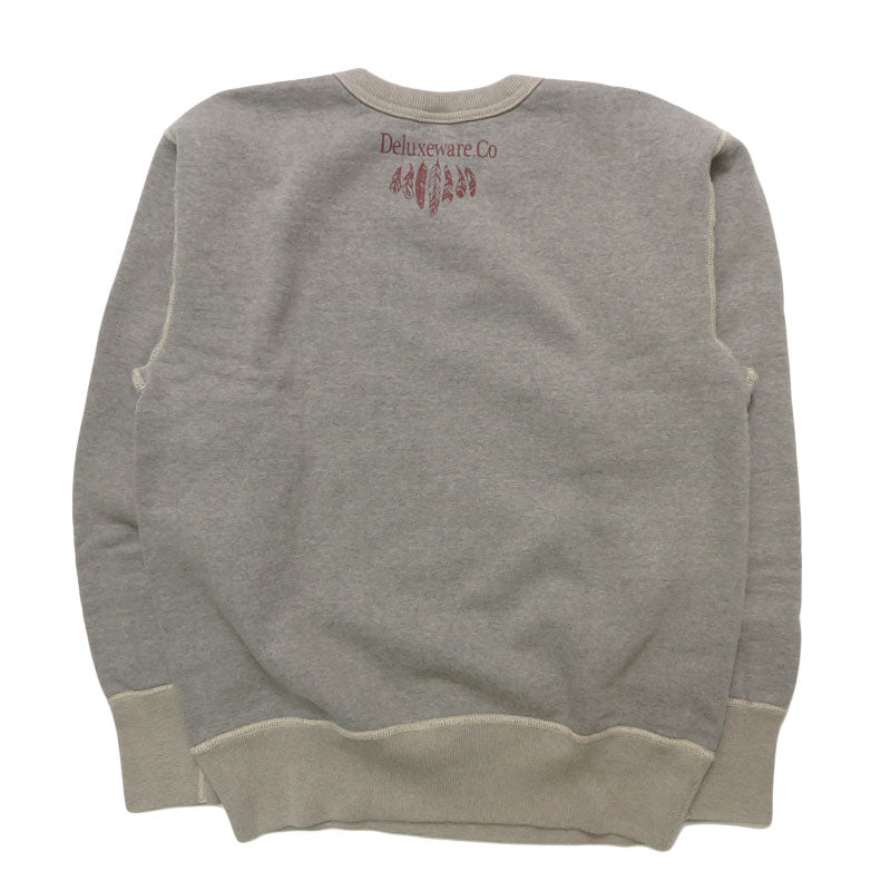 デラックスウェアDELUXEWAREクルーネックスウェットシンプルネックプリントユニオンスペシャルフラットシーマーBRGS-25C【2025年秋冬新作】