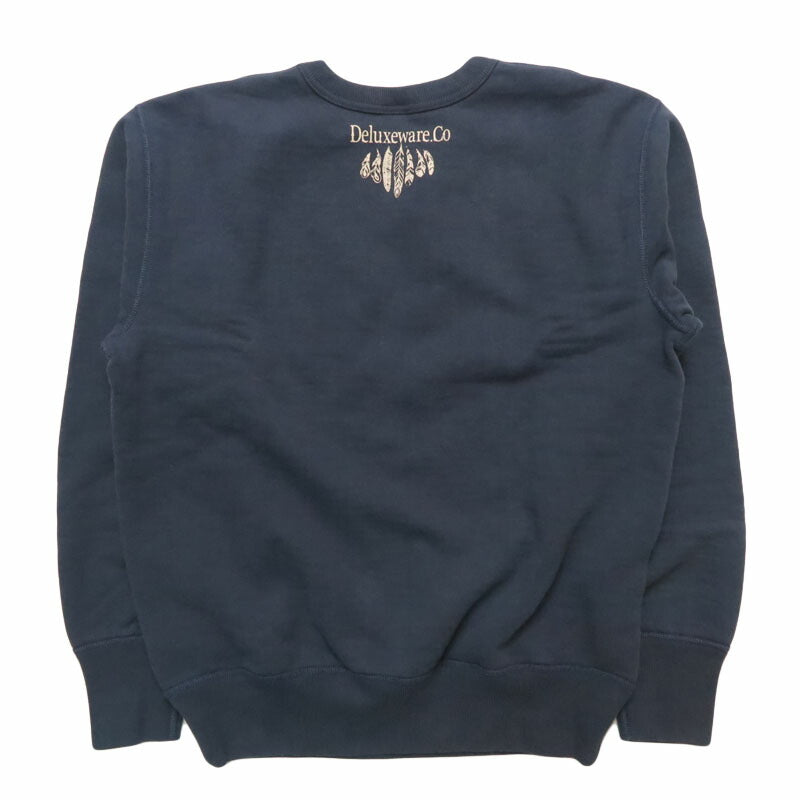 デラックスウェアDELUXEWAREクルーネックスウェットシンプルネックプリントユニオンスペシャルフラットシーマーBRGS-25C【2025年秋冬新作】