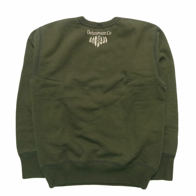 デラックスウェアDELUXEWAREクルーネックスウェットシンプルネックプリントユニオンスペシャルフラットシーマーBRGS-25C【2025年秋冬新作】