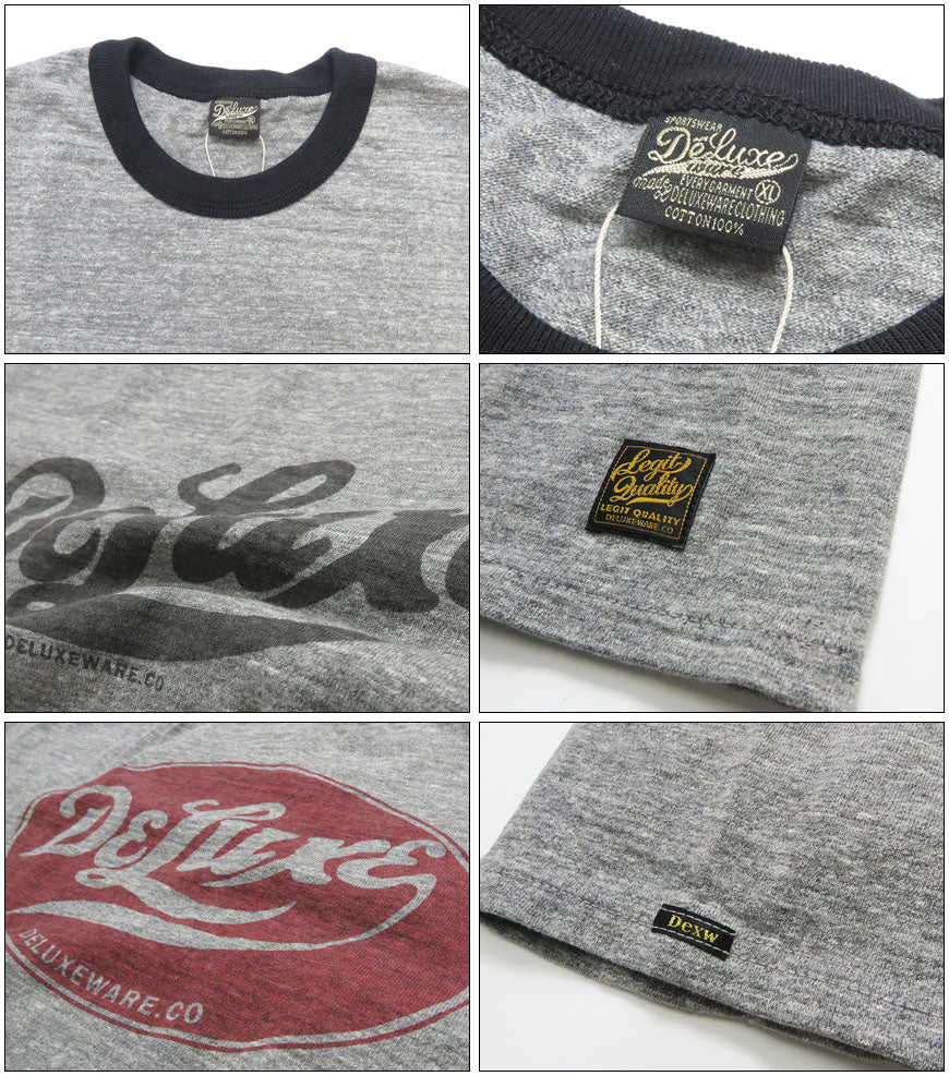 デラックスウェア DELUXEWARE 半袖 リンガーＴシャツ ロゴプリント 吊り編み ユニオンスペシャル BRGX-263【2026年春夏新作】