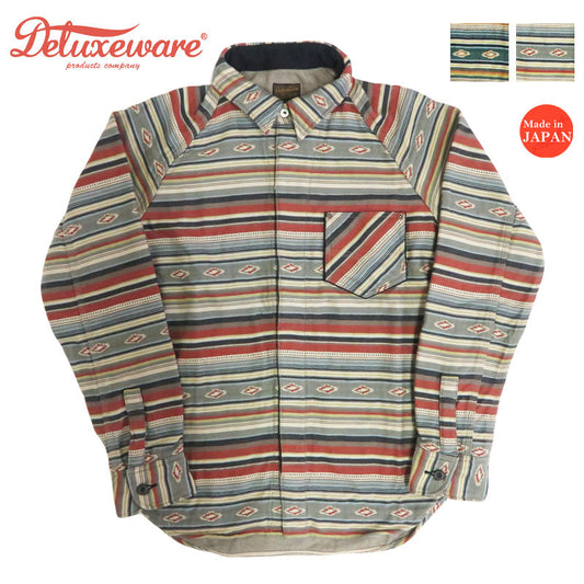 デラックスウェア DELUXEWARE 長袖 ネイティブボーダー ヘビーネルシャツ 40S NATIVE BORDER 7649C【2025年秋冬新作】