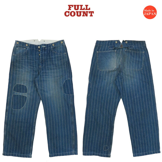 フルカウント FULLCOUNT スターインディゴウォバッシュストライプ ワークパンツ ハードウォッシュ リメイク加工 FC1138HW 【2025年秋冬新作】