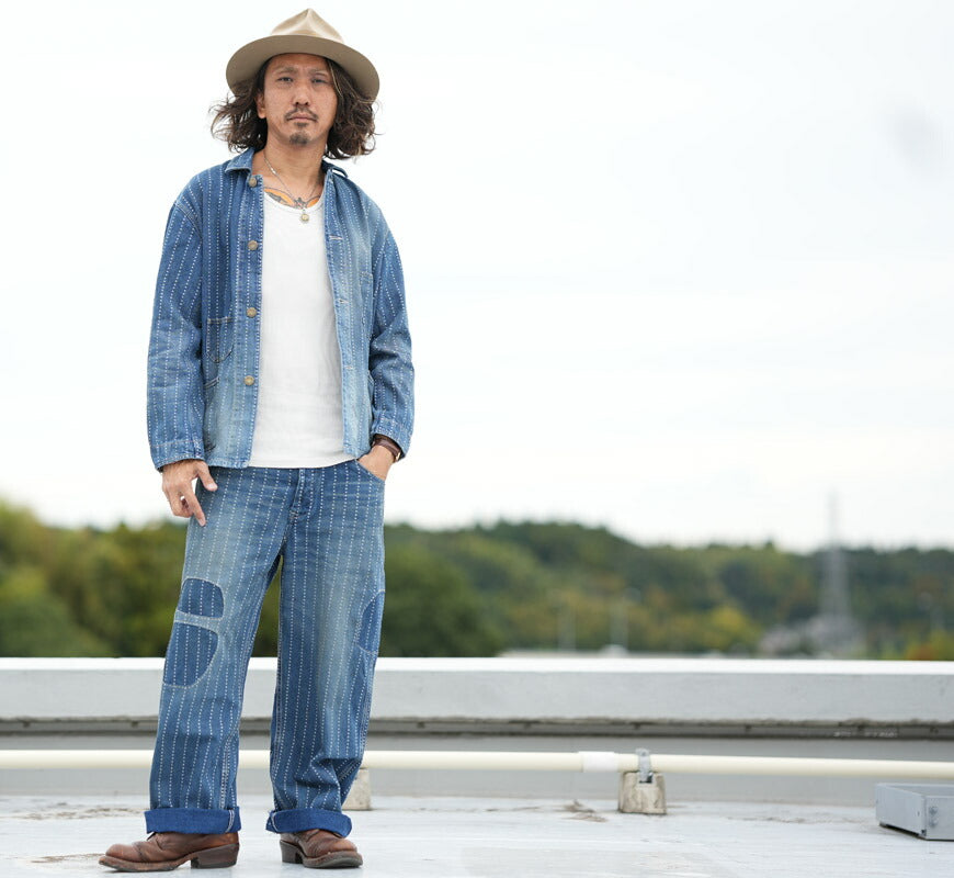 フルカウント FULLCOUNT スターインディゴウォバッシュストライプ ワークパンツ ハードウォッシュ リメイク加工 FC1138HW 【2025年秋冬新作】